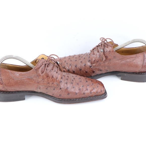 Mezlan Platinum Ostrich Leather Dress Shoes Brown main image 5